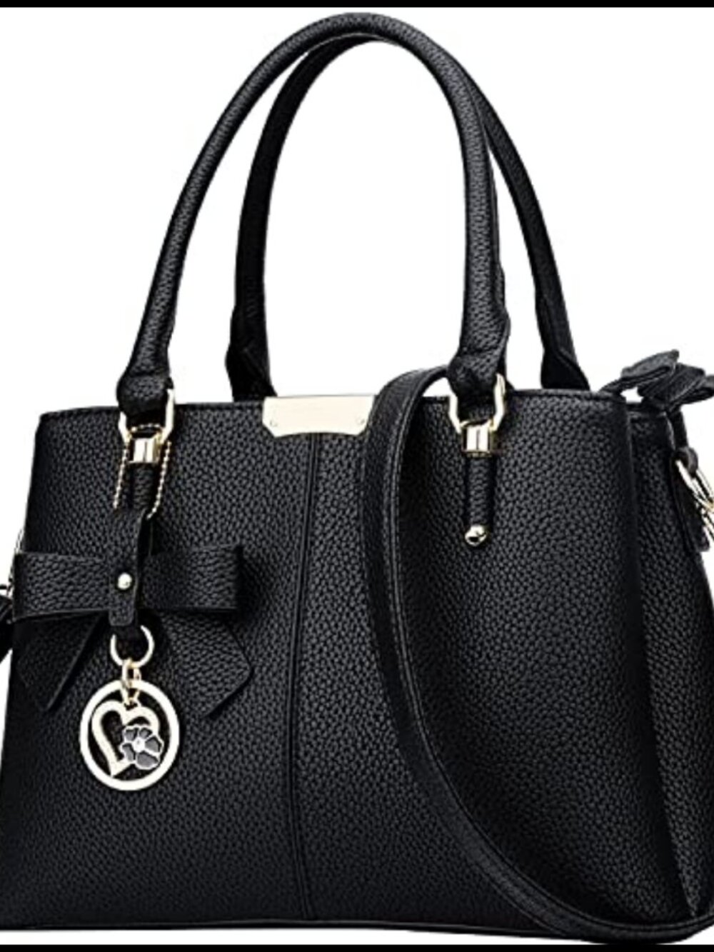 Women's PU Leather Satchel Top Handle Purse Medium Zip Compartments